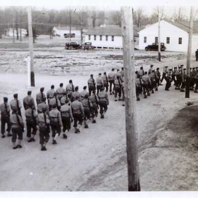 Camp Claiborne - Marching Soldiers