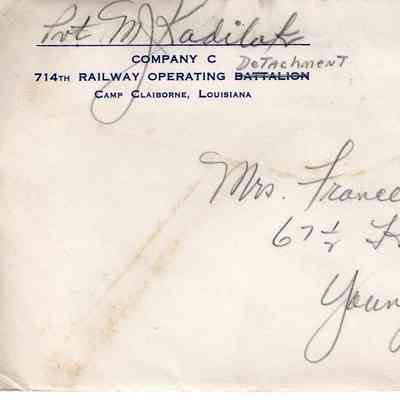 Pvt. M. J. Kadilak 1943-3-29