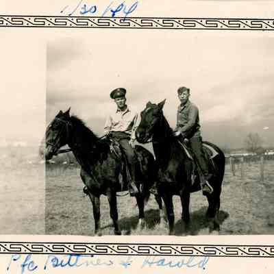 Camp Claiborne - Pope Riding Academy - Two Soldiers on Horseback - January 30, 1944