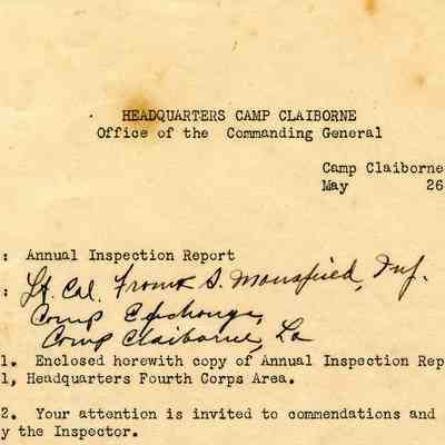 Camp Claiborne - Annual Inspection Report - May 26, 1941