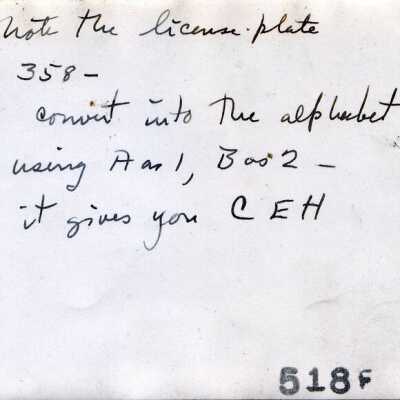 Camp Claiborne - Handwritten Note