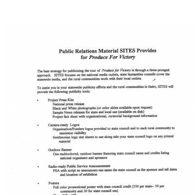 Public Relations Material SITES: Page 2