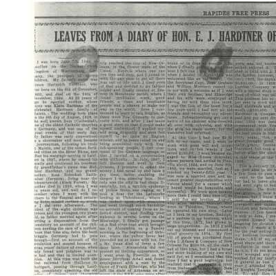 Leaves from a Diary of Hon. E. J. Hardtner of Pineville, LA (Rapides Free Press)