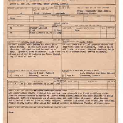 Separation Record for Edward R. Mai, U.S. Army