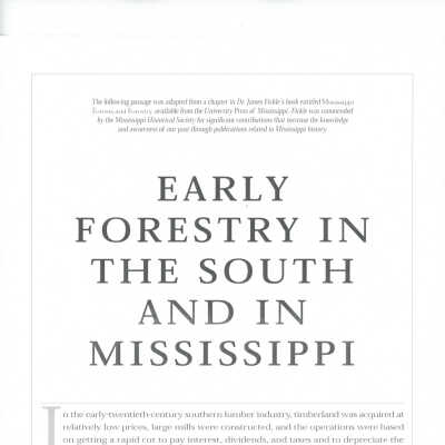 Early Forestry in the South and in Mississippi 2001