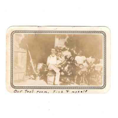 "Our tool room, Fish, & Myself" CCC Photo 1934