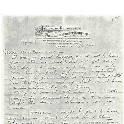 Letters to Caroline Dorman 1920 (a)