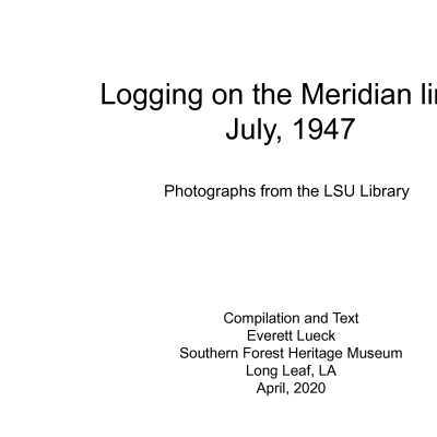 Logging on the Meridian Line 1947
