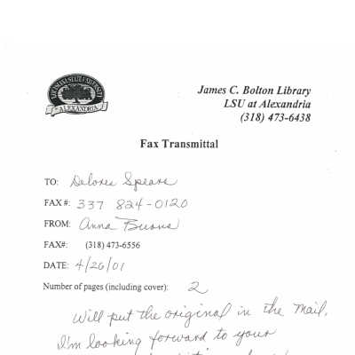 fax to Dolores Spears from Dr. Anna Burns: Page 4