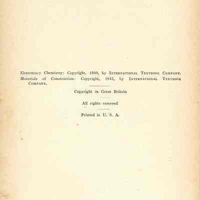 Chemistry, And Materials of Construction