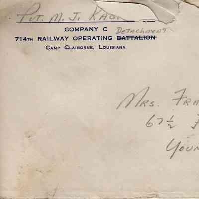 Pvt. M. J. Kadilak 1943-3-24