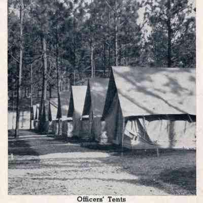 Camp Claiborne- Postcard- Officers' Tents