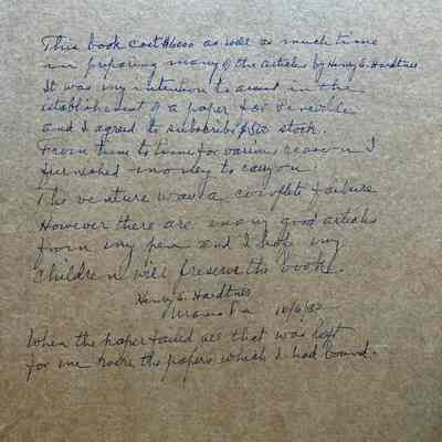 (3): Inside cover with written inscription signed Henry E. Hardtner