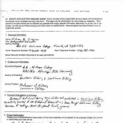 Resume sheet for William Simpson: Page 10