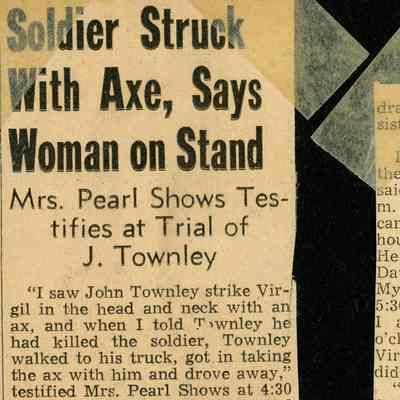 Camp Claiborne - Six Newspaper Clippings - "Soldier Stuck With Axe"