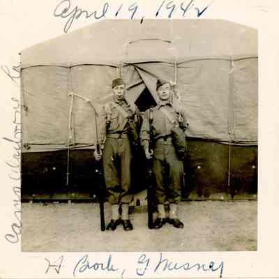 Camp Claiborne - H. Brock and G. Nusney - April 19, 1942