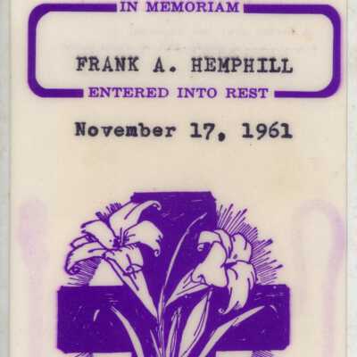 In Memoriam Bookmark for Frank Hemphill