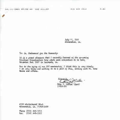 letter to LEH from Odis Miller: Page 13