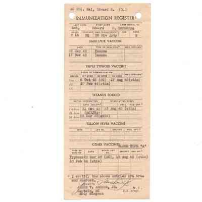 Edward R. Mai Immunization Record
