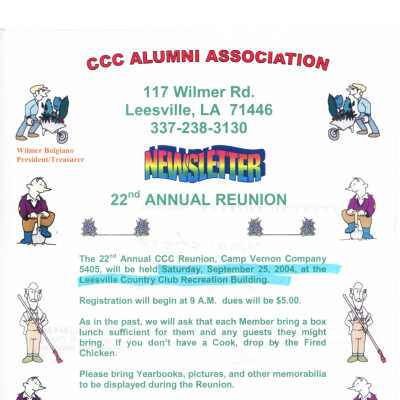 22nd Annual CCC reunion newsletter Sept. 25, 2004: Page 8