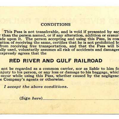 Back of Pass with conditions: Page 2