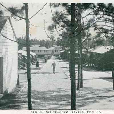 Camp Livingston- Postcard- Street Scene
