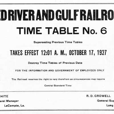 Red River and Gulf Railroad Co. Time Table No. 6