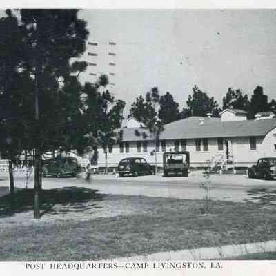 Camp Livingston- Postcard- Post Headquarters- Sgt. White