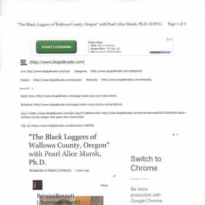 "The Black Loggers of Wallowa County, Oregon"