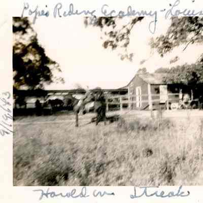 Camp Claiborne - Pope Riding Academy - Harold Brock on Horseback - Sept. 19, 1943