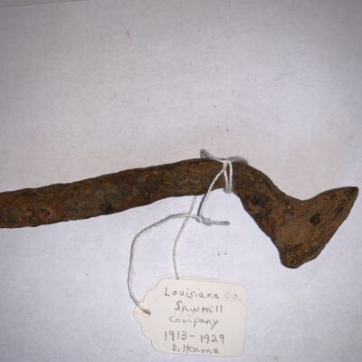 Louisiana Sawmill Company railroad spike