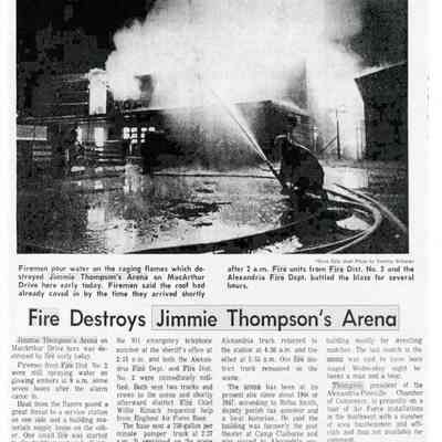1972 Newspaper Depicting a Fire Destroying Jimmie Thompson's Area