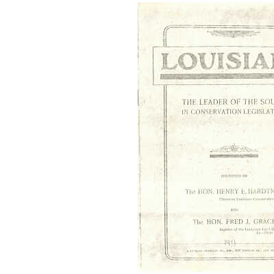 Louisiana: The Leader of the South in Conservation 1910