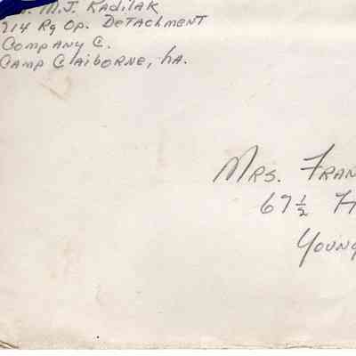 Pvt. M. J. Kadilak 1943-3-21