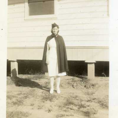 Nurse Outside Barracks