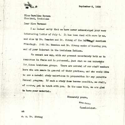 Caroline Dormon Correspondence with the Office of Indian Affairs (D)
