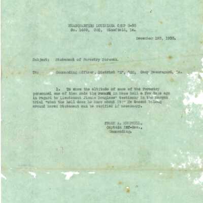 Letter of Statement of Forestry Foreman