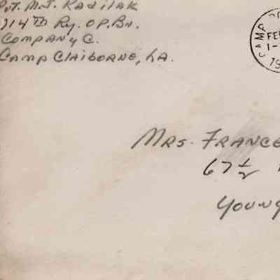 Pvt. M. J. Kadilak 1943-2-13 (supposed to be 2-12-1943)