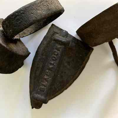 Three Antique Blacklock Cast Iron Flat Irons