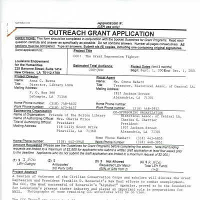 outreach grant application: Page 3