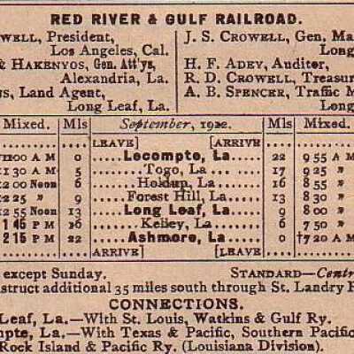 Red River & Gulf Railroad Company Equipment Register 1912