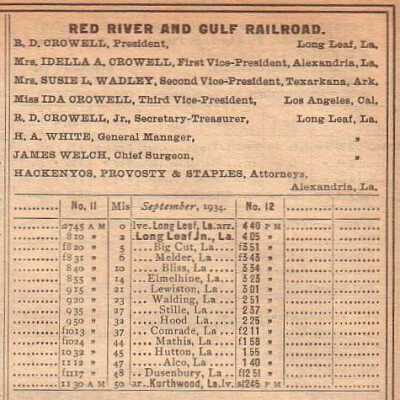 Red River & Gulf Railroad Company Equipment Register 1934