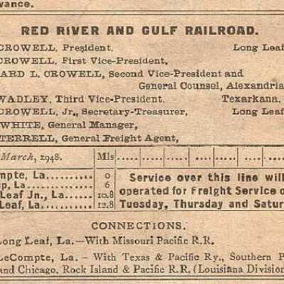 Red River & Gulf Railroad Company Equipment Register 1948
