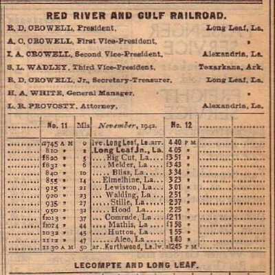 Red River & Gulf Railroad Company Equipment Register 1942