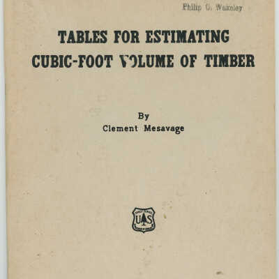 Tables for Estimating Cubic-Foot Volume of Timber