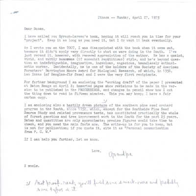 Letter to Susan Wakeley