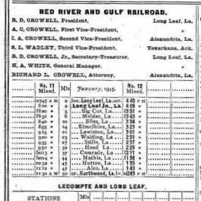 Red River & Gulf Railroad Company Equipment Register Jan 1945