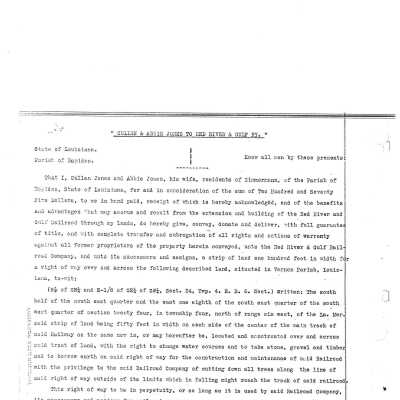Sale Cullen & Abbie Jones to Red River & Gulf Railroad Company 1917