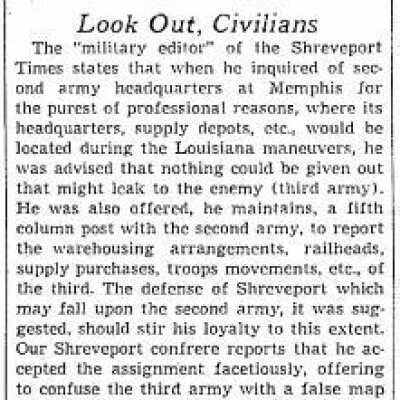 Look Out, Civilians (Times-Picayune)