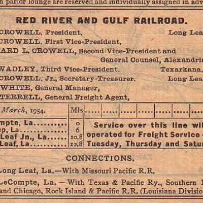 Red River & Gulf Railroad Company Equipment Register 1954